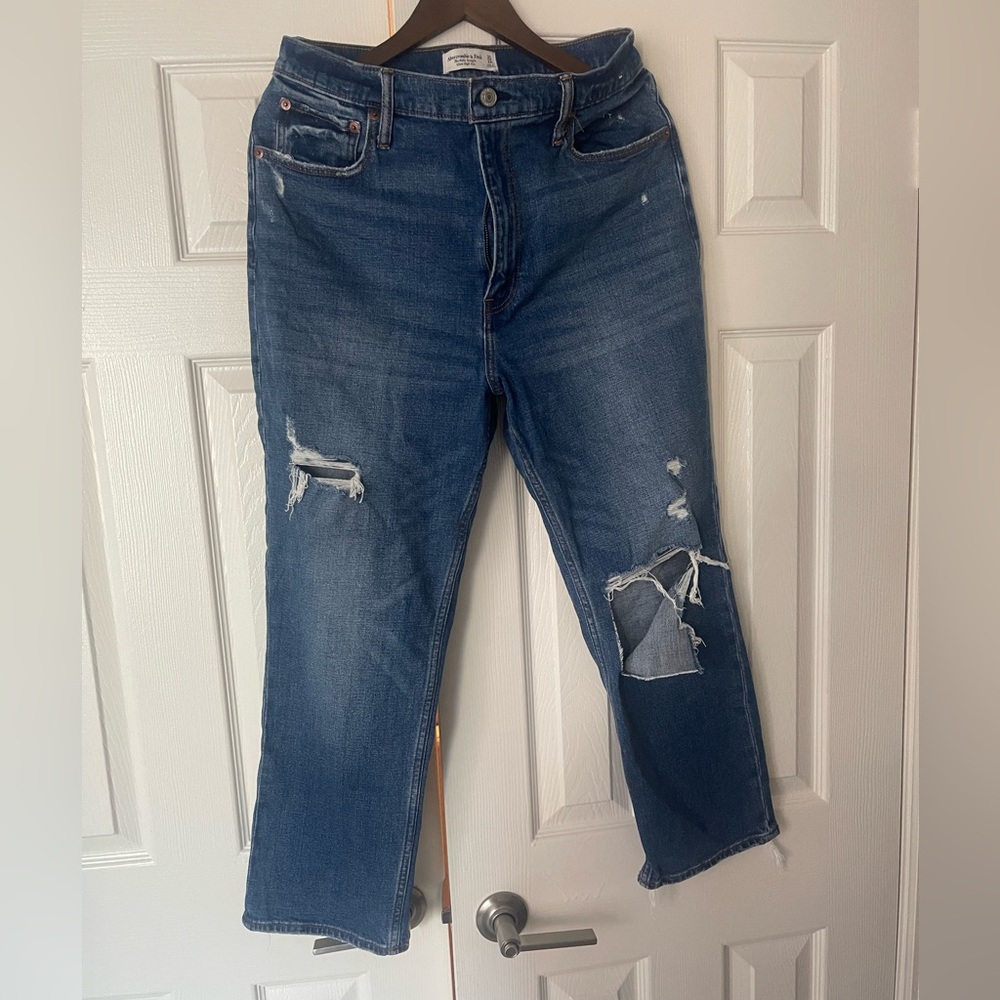 Abercrombie and Fitch Ultra High Rise Ankle Straight Jeans